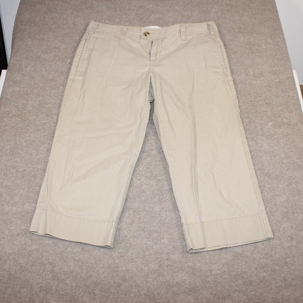 Gap Favorite Khaki Capri Pants Womens 10 Beige Tan Cropped Chinos RN54023